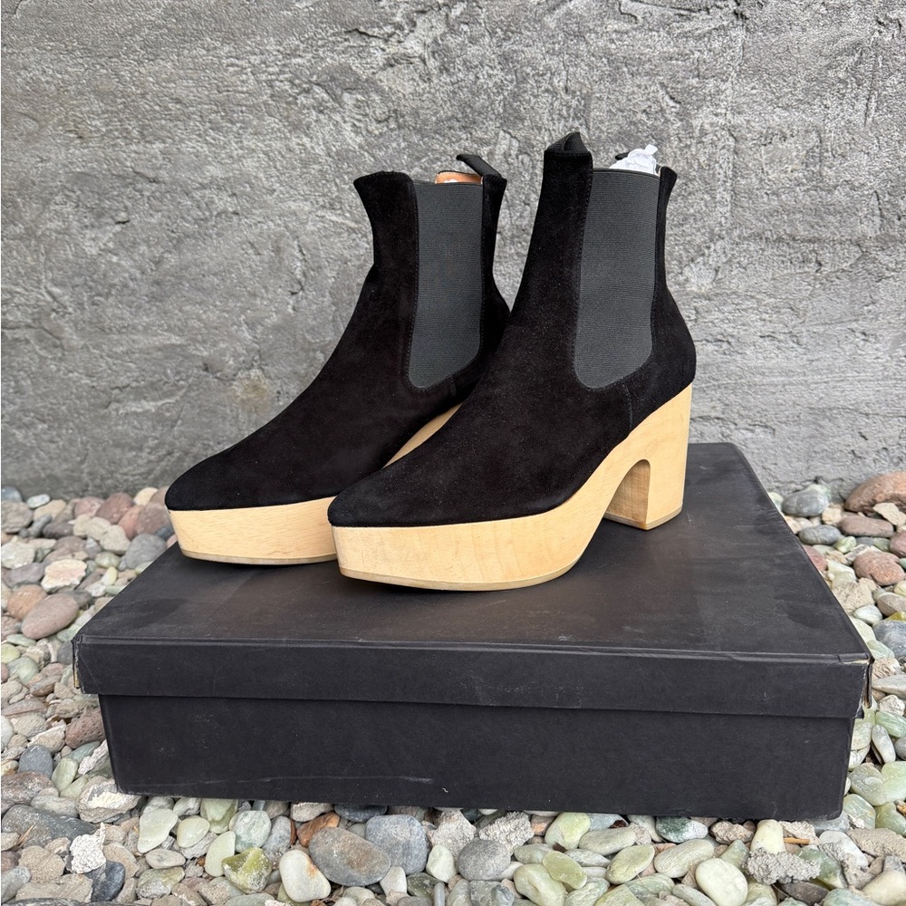 Rachel Comey Black Suede Heeled Boots
